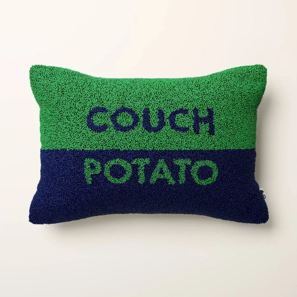 Kate Spade New York‎ x Target NWT 12x18 Beaded Throw Pillow Lumbar COUCH POTATO